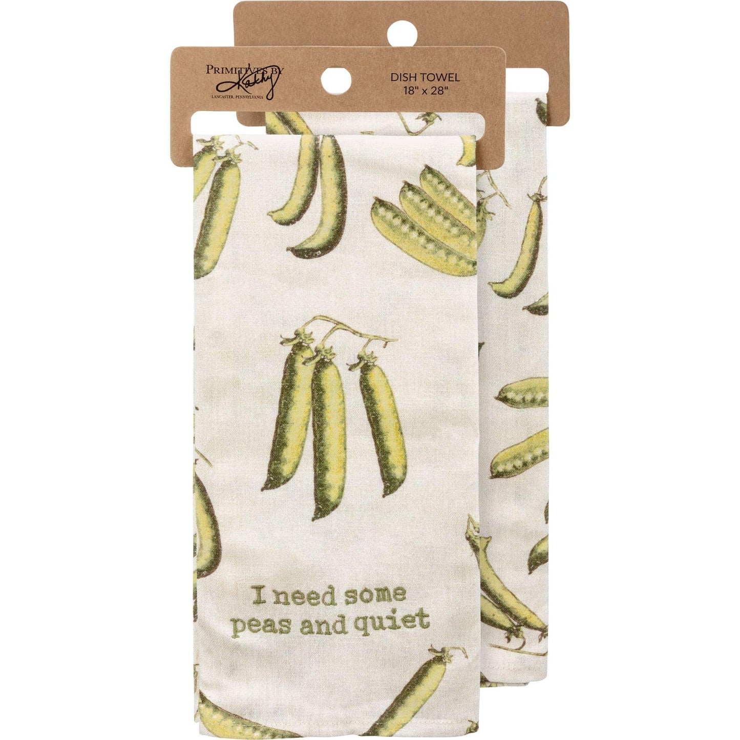 'I Need Some Peas And Quiet' Kitchen Towel