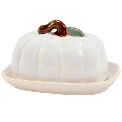 White Pumpkin Butter Dish
