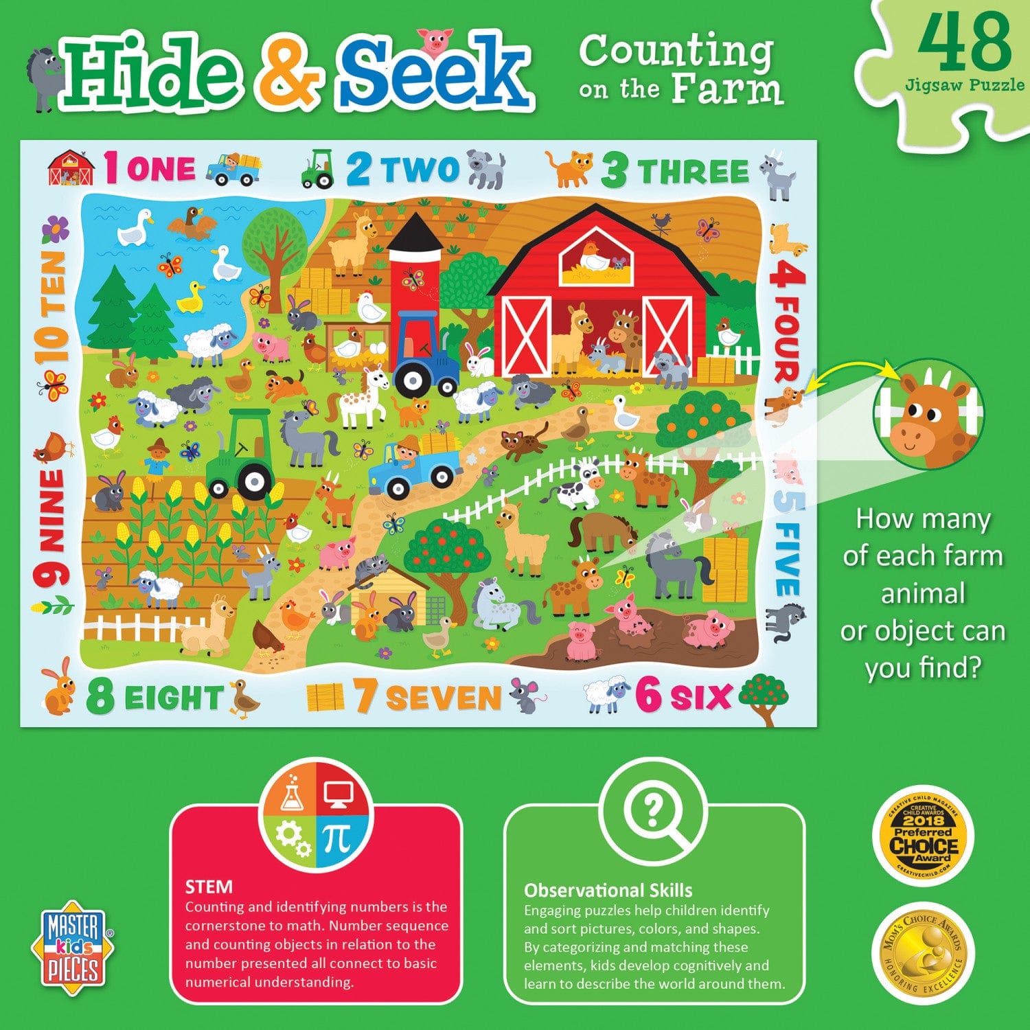 Hide & Seek 'Counting on the Farm' Puzzle - 48 Piece - American Farm Company
