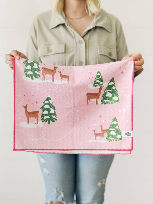 Forest Friends Holiday Waffle Towel