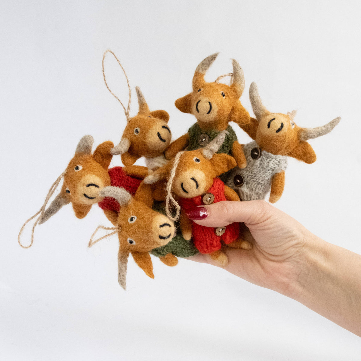 Highland Cow in Knit Sweater Ornament