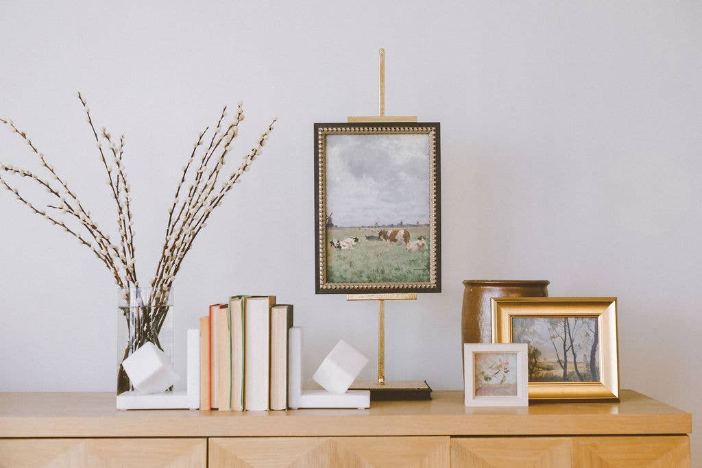 Cattle on the Pasture Framed Antique Art