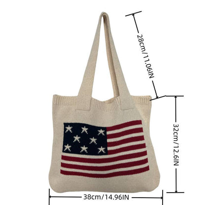 American Flag Square Tote Bag