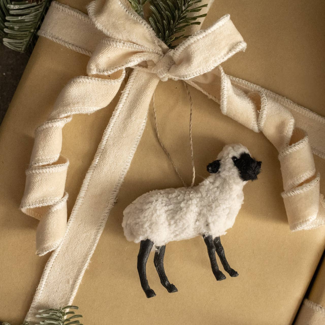 White (w/ black) Sheep Ornament