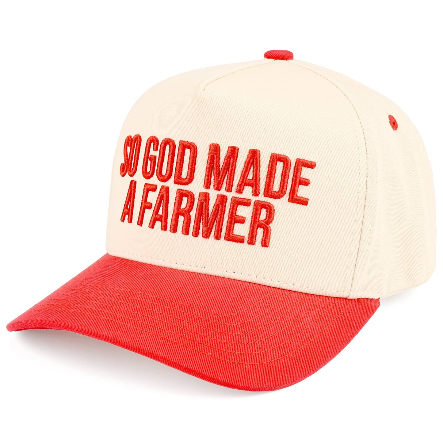 SO GOD MADE A FARMER Letter Two Tone Trucker Hat