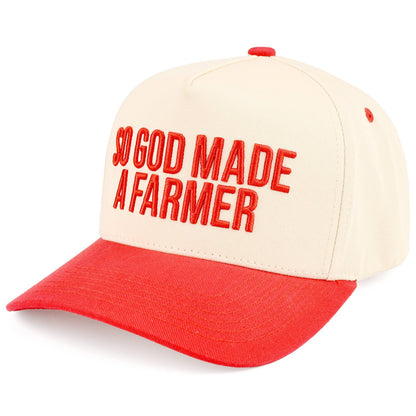 SO GOD MADE A FARMER Letter Two Tone Trucker Hat