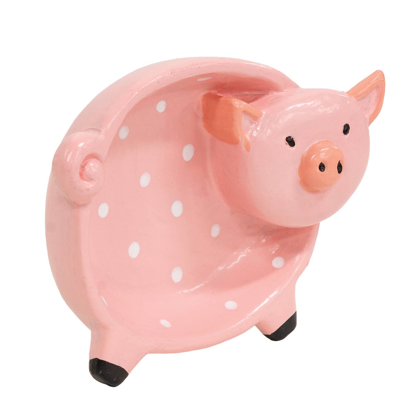 Polka Dot Pink Pig Trinket Dish