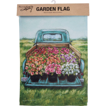Blue Truck Garden Flag