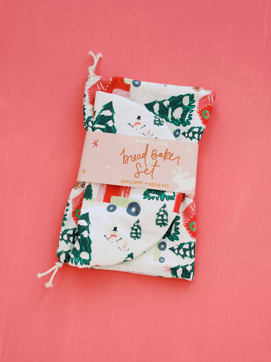 Festive Farm Holiday Bread Bag & Bowl Cover
