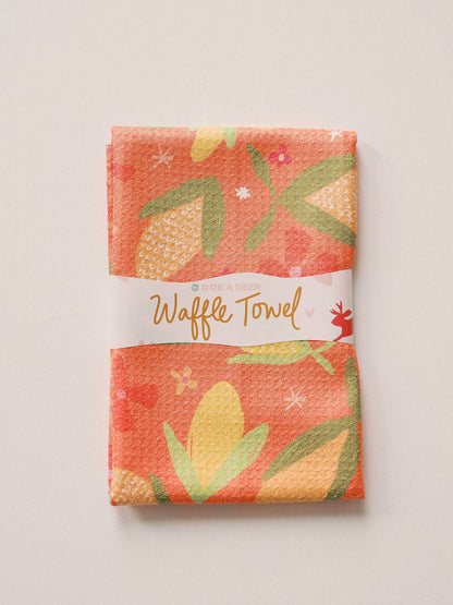 Corn & Flowers Waffle Towel