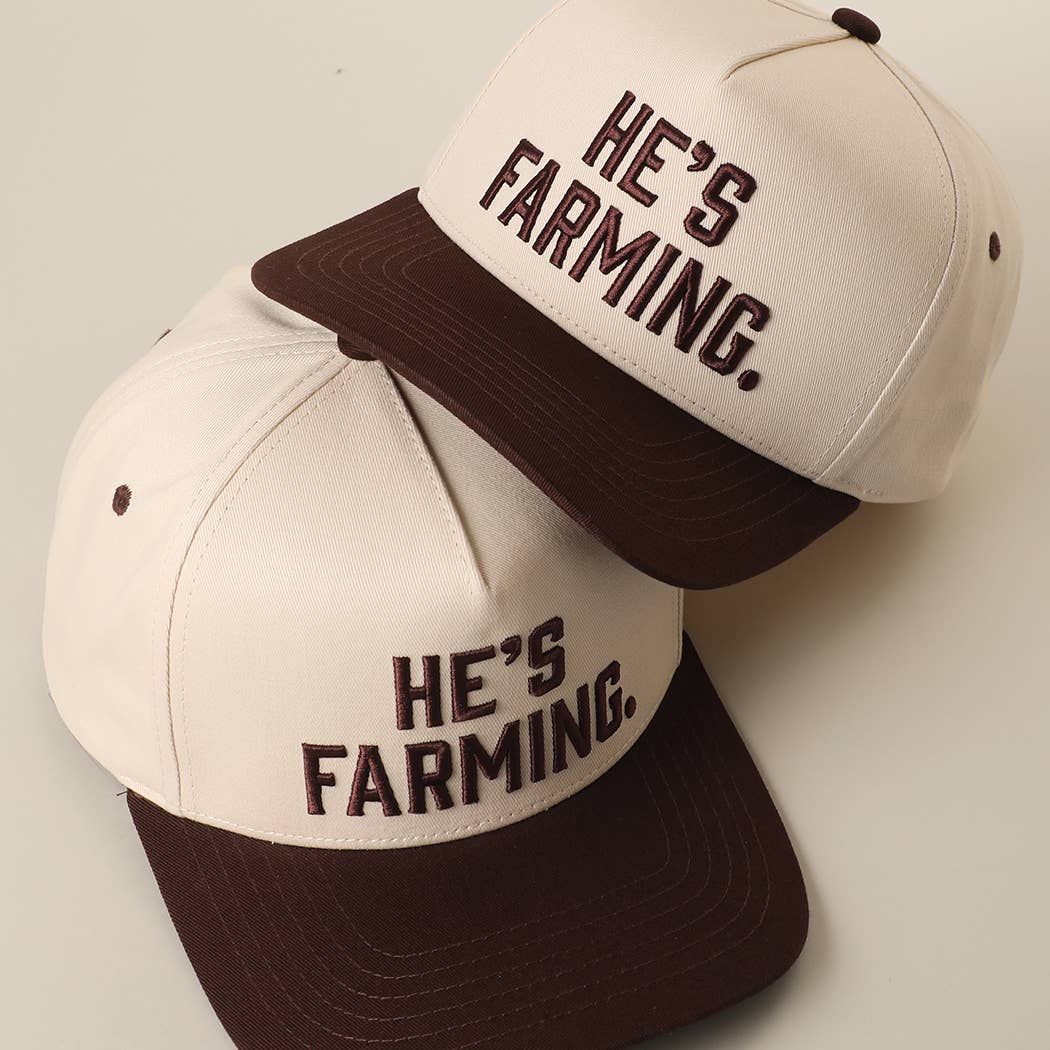 HE'S FARMING Embroidered Two-Tone Trucker Hat