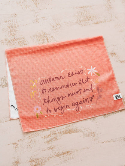 'Autumn Exists' Waffle Towel
