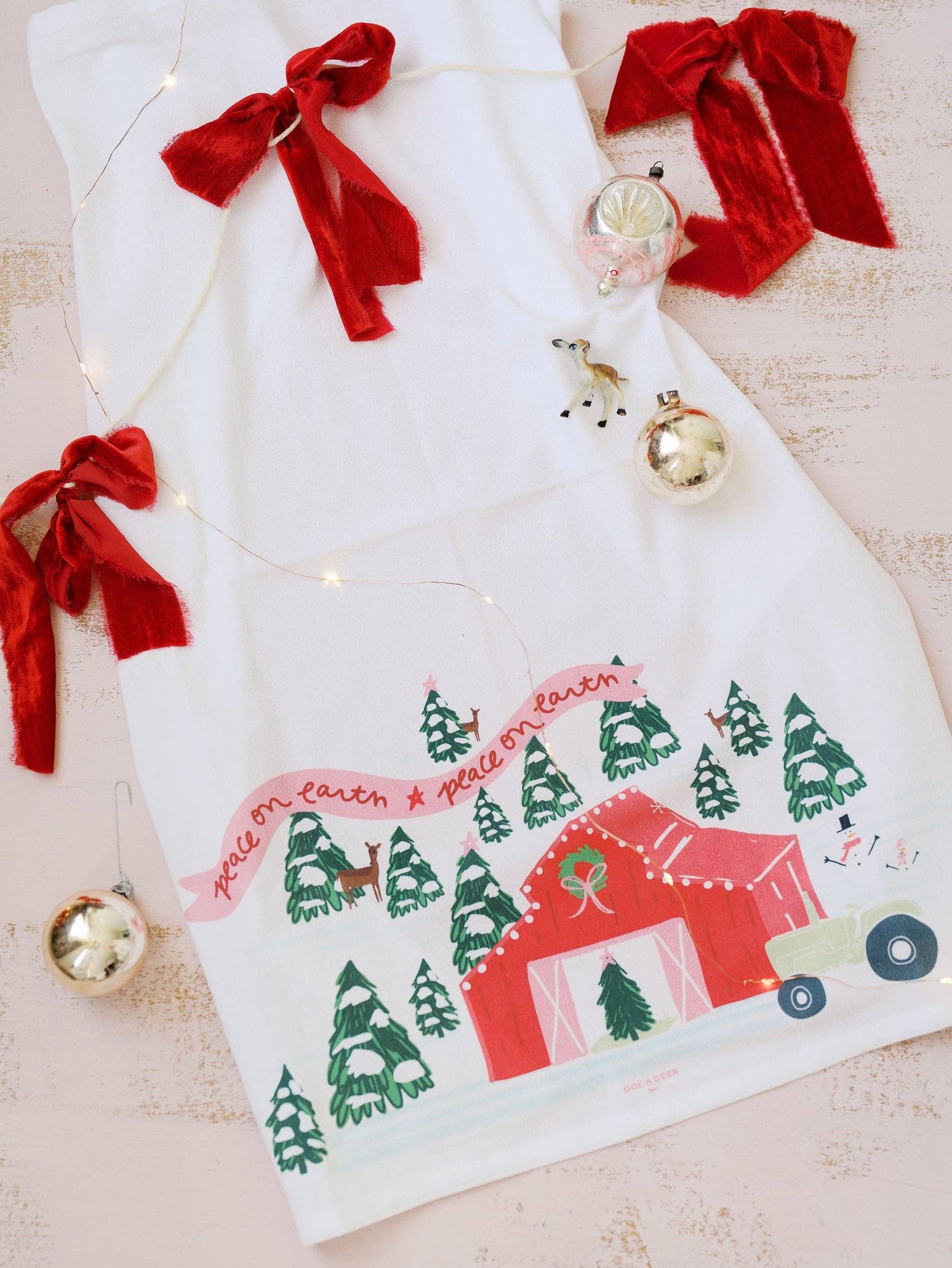 Peace on the Farm Holiday Flour Sack Towel