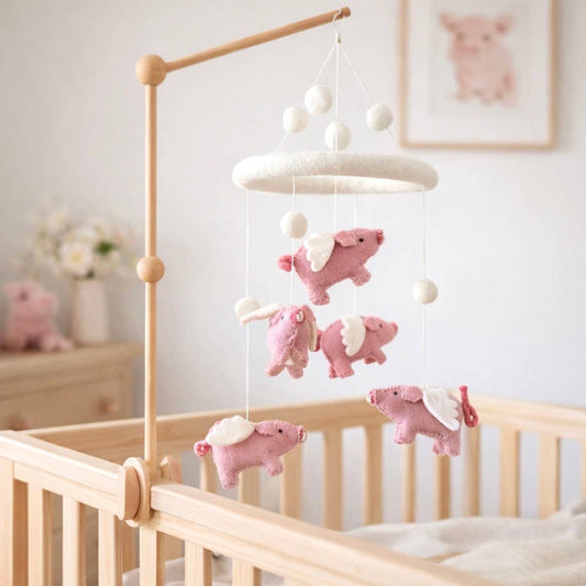 Flying Pig Felt Baby Mobile
