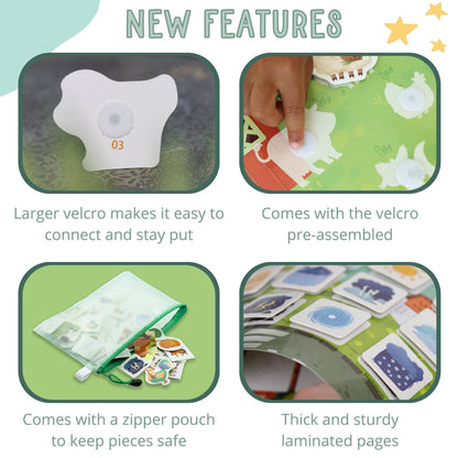 Farm Busy Activity Book for Toddlers w/ Zipper Pouch