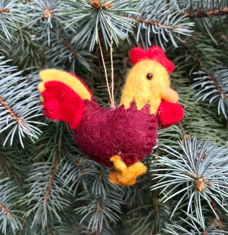 Felt Rooster Ornament