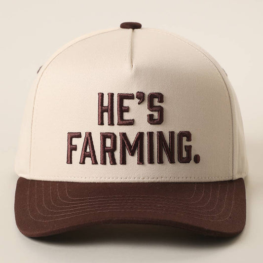 HE'S FARMING Embroidered Two-Tone Trucker Hat