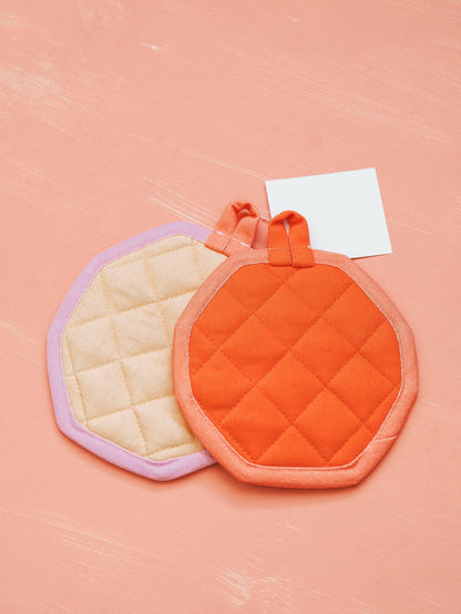 Quilted Pumpkin Mini Mitts - Set of 2