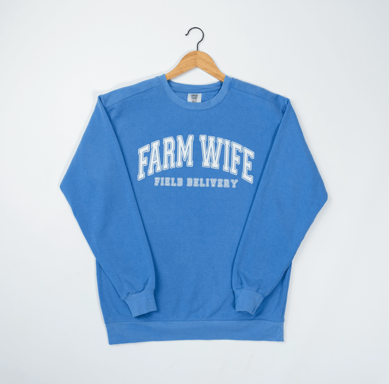 Farm Wife Field Delivery University Blue Crewneck - American Farm Company