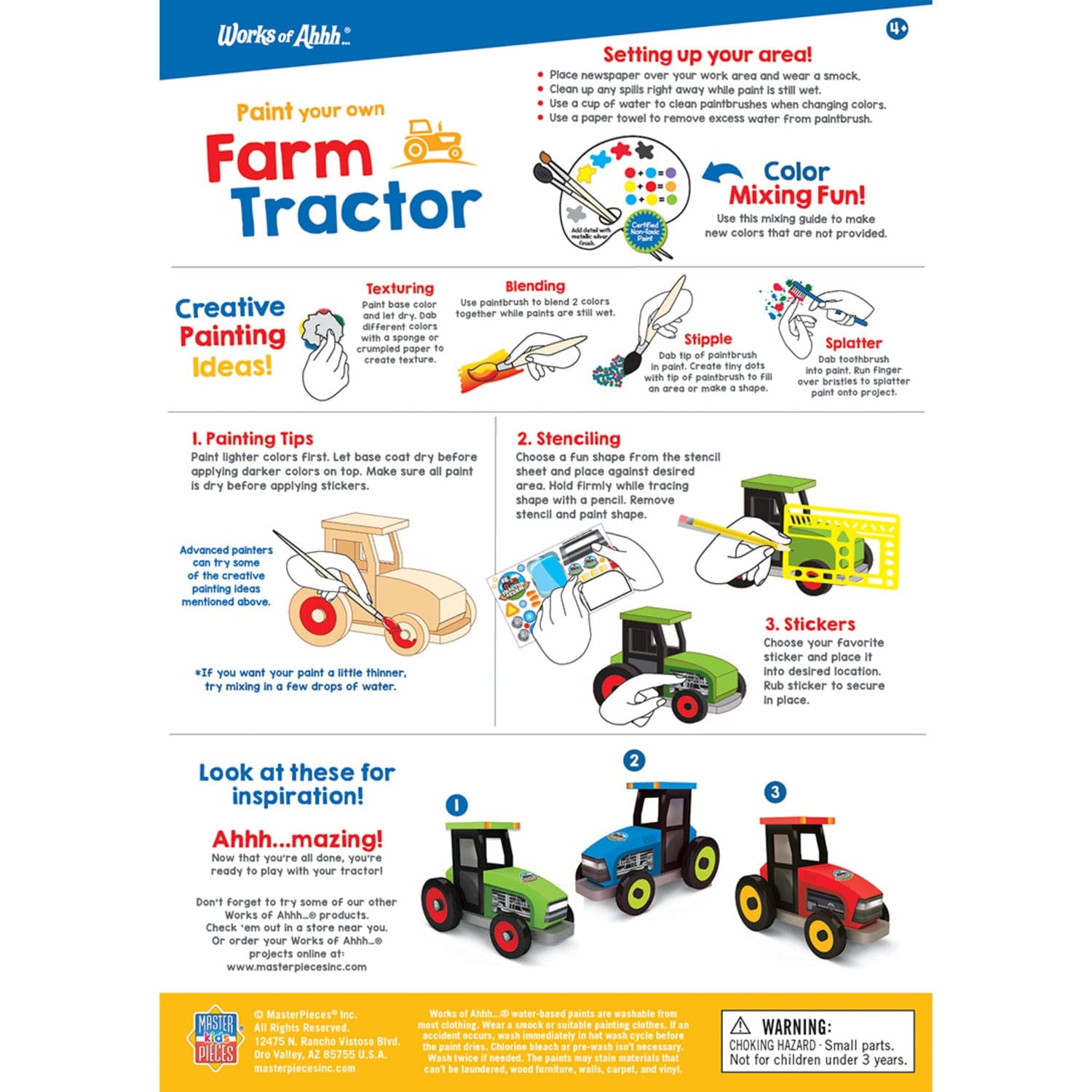 Farm Tractor Wood Craft & Paint Kit - American Farm Company