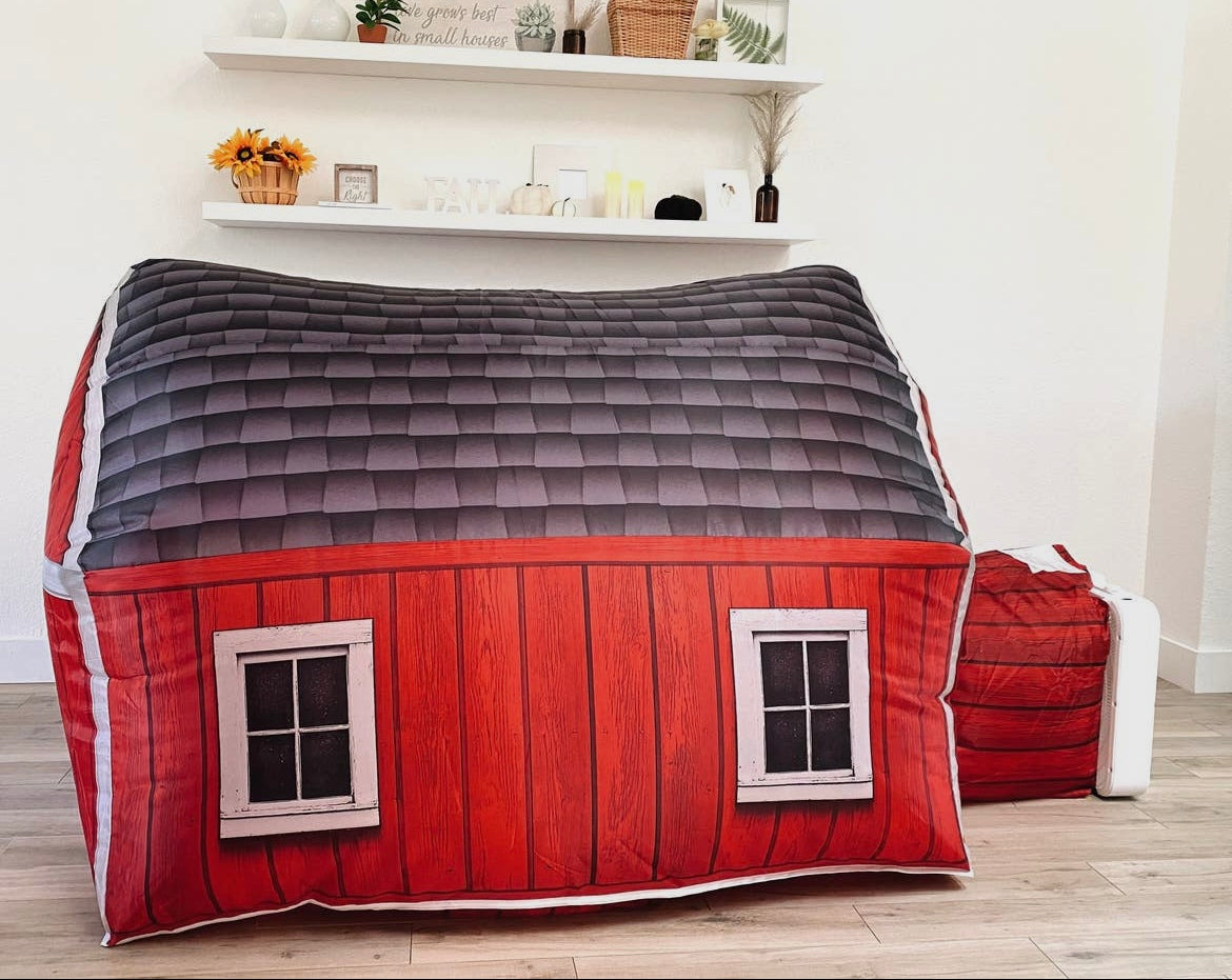 Photograph of an inflated Barn Airfort upon setup