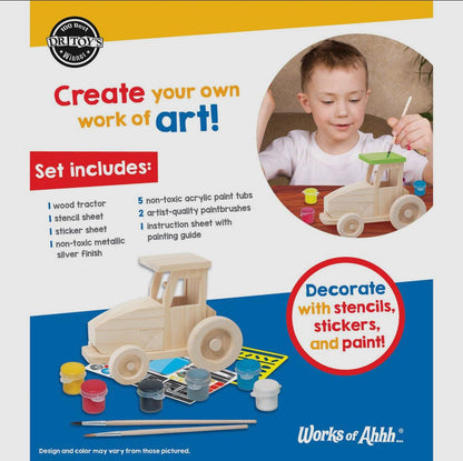 Wooden Tractor Paint Kit