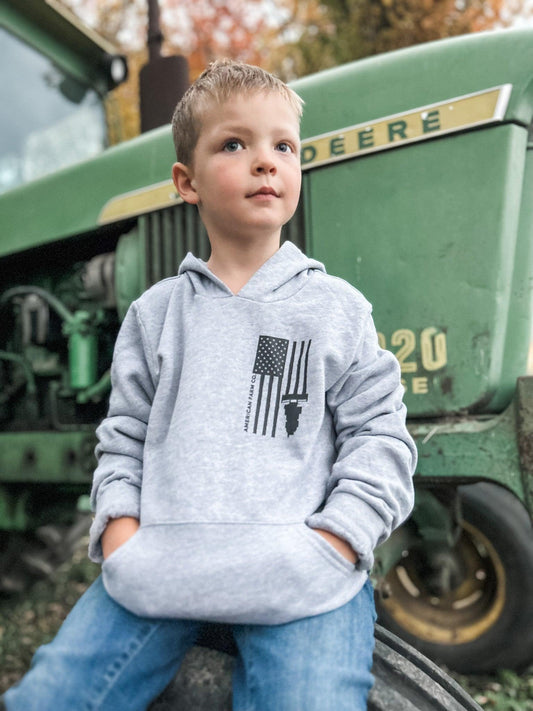Ash 'Harvest Flag' Toddler/Youth Hoodie - American Farm Company