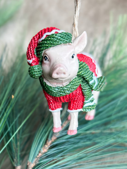 ‘Pig in a Sweater’ Christmas Ornament