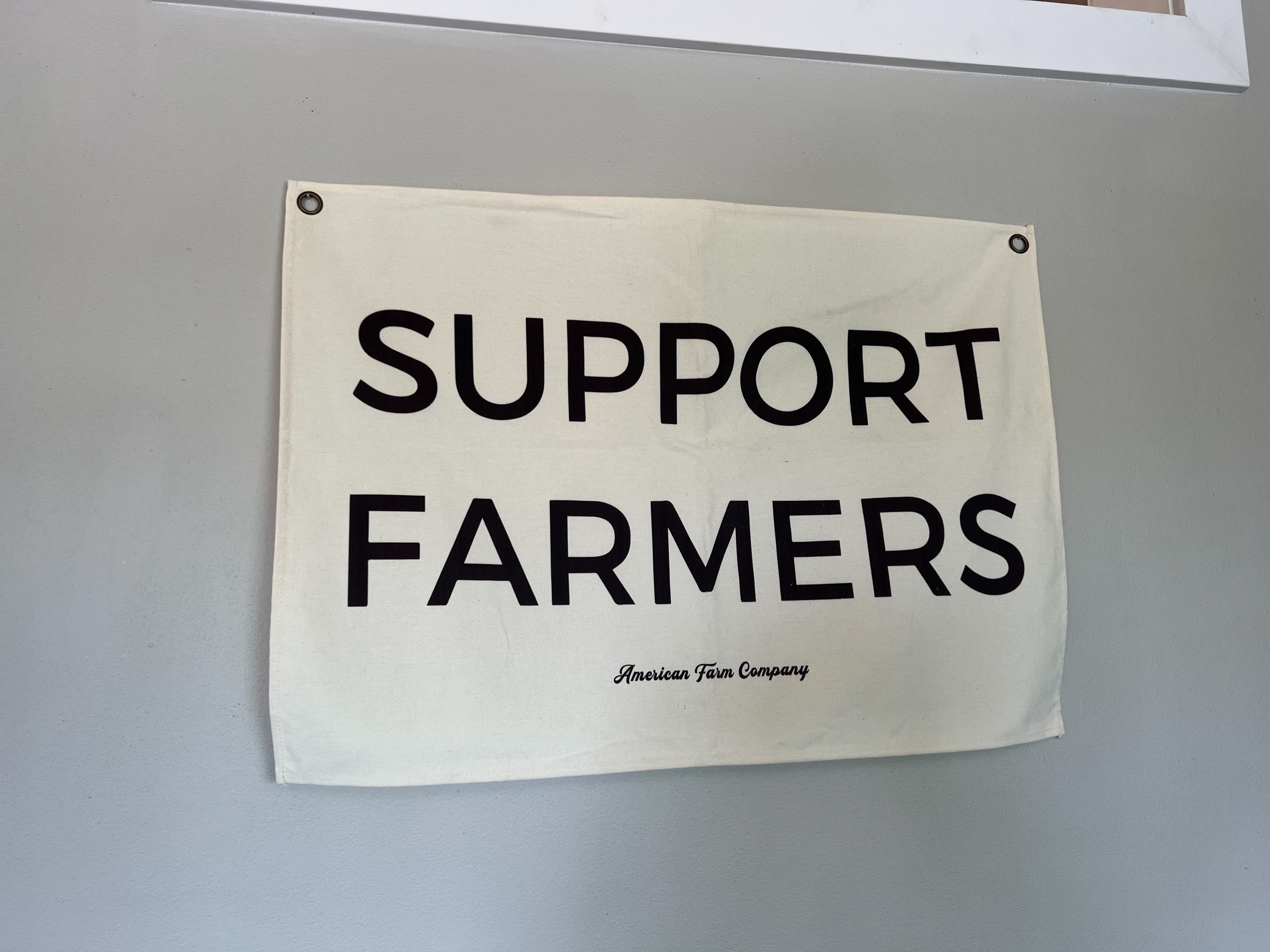 'Support Farmers' Canvas Wall Flag