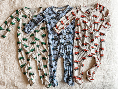 Green Combine Baby Bamboo Pajamas