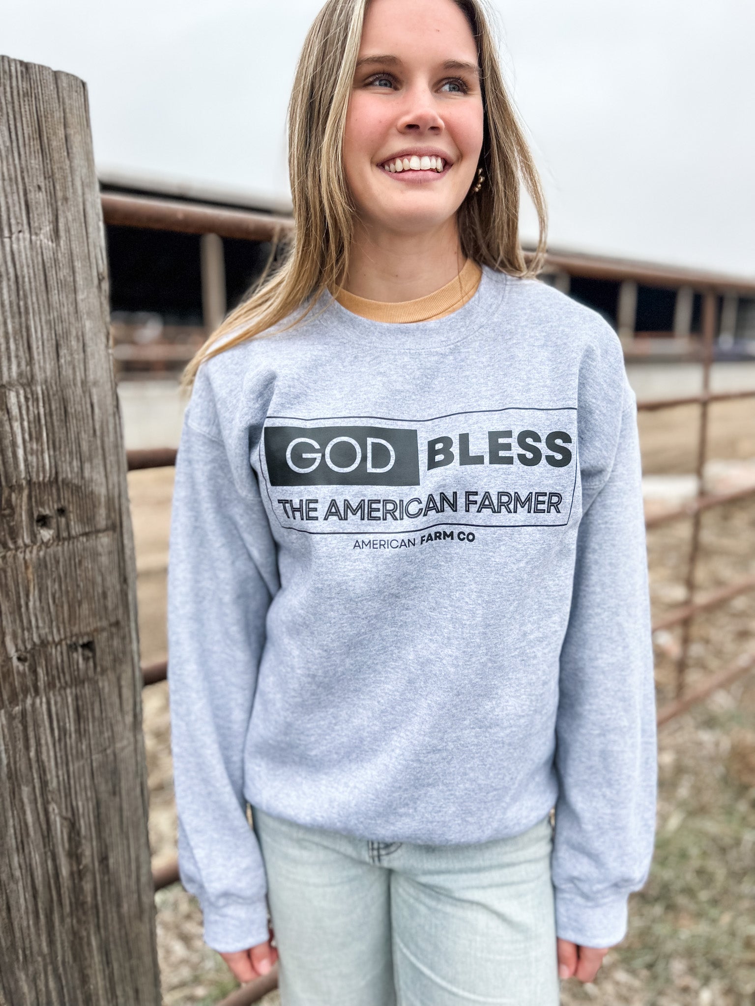 Modern ‘God Bless the American Farmer’ Crewneck