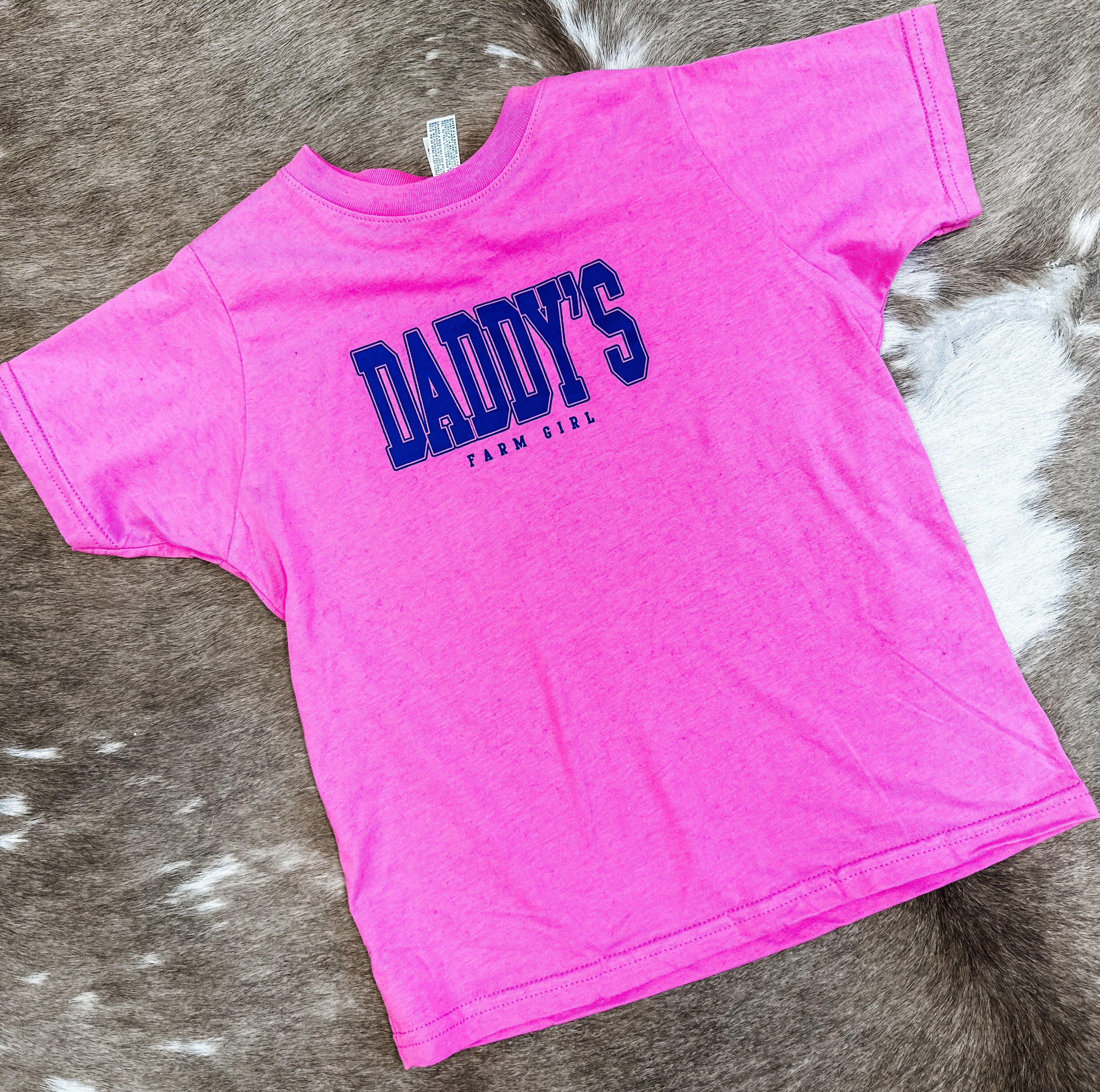 'Daddy's Farm Girl' Pink Toddler/Youth Tees