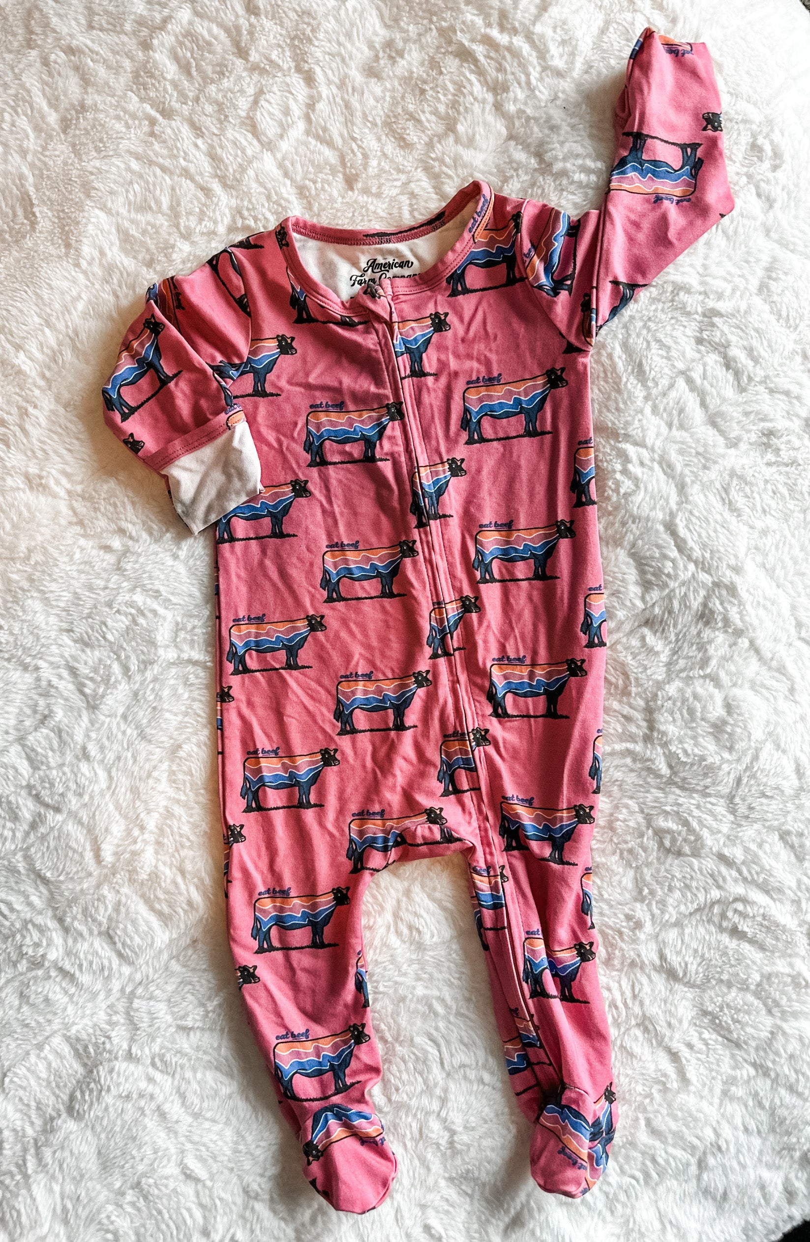 Retro Cow Baby Pajamas