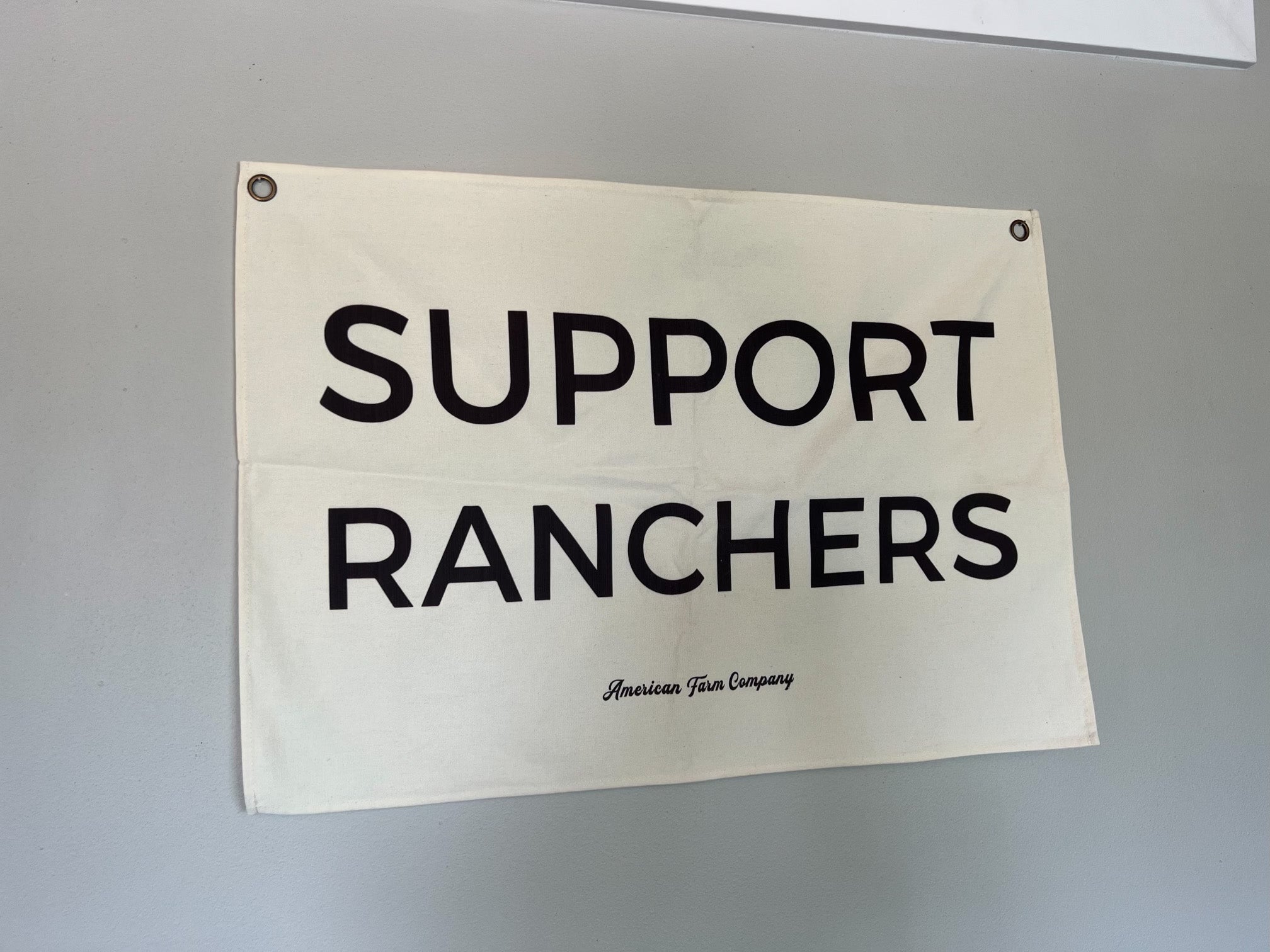 'Support Ranchers' Canvas Wall Flag