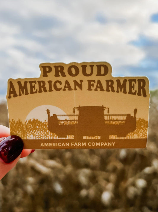 ‘Proud American Farmer’ Combine Sticker - American Farm Company