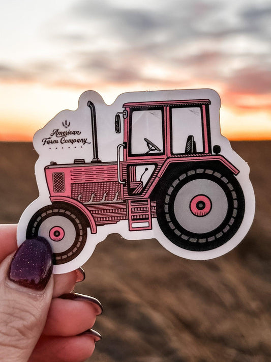 Pink Tractor Stickers - American Farm Company