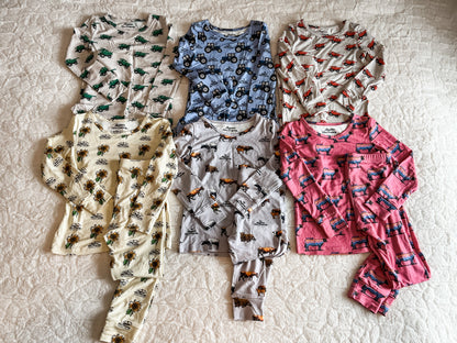 Green Combine Toddler/Youth Bamboo Pajamas