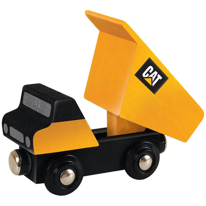 CAT Dump Truck Toy (Magnetic | Fits most 1" wooden train tracks)