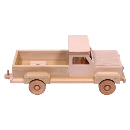 Amish-Made Wooden Toy Pickup Truck, Unfinished Wood - American Farm Company