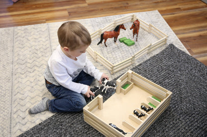 Amish-Made Wooden Mini Stockyard Toy, with 7 Stalls - American Farm Company