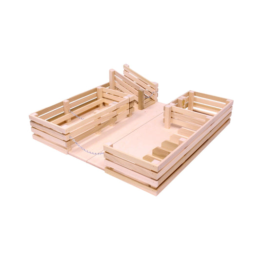 Amish-Made Wooden Folding Stock Yard Farm Toy - American Farm Company