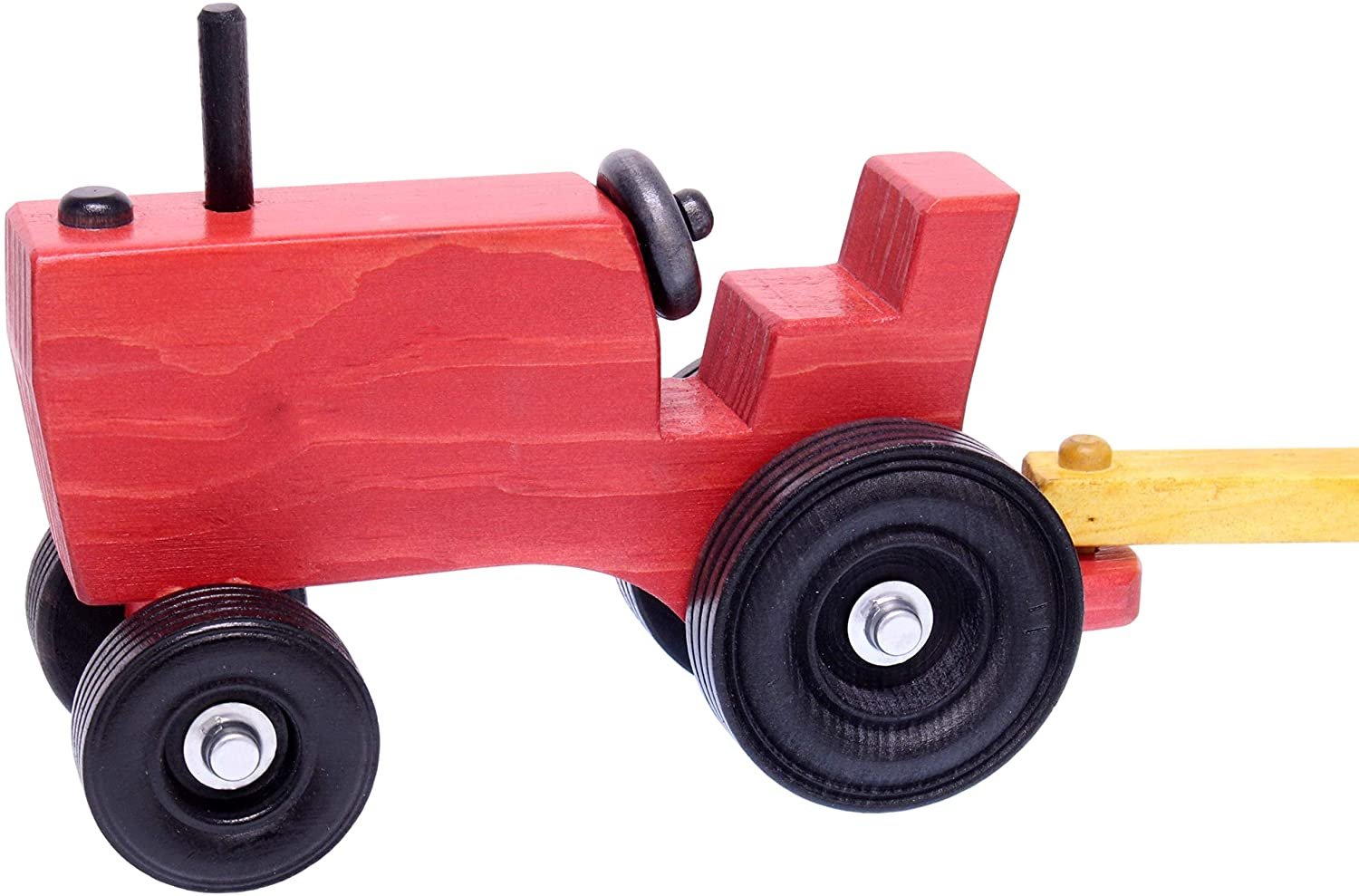 Amish-Made Wooden Toy Tractor and Wagon Set with Hay Bales - American Farm Company