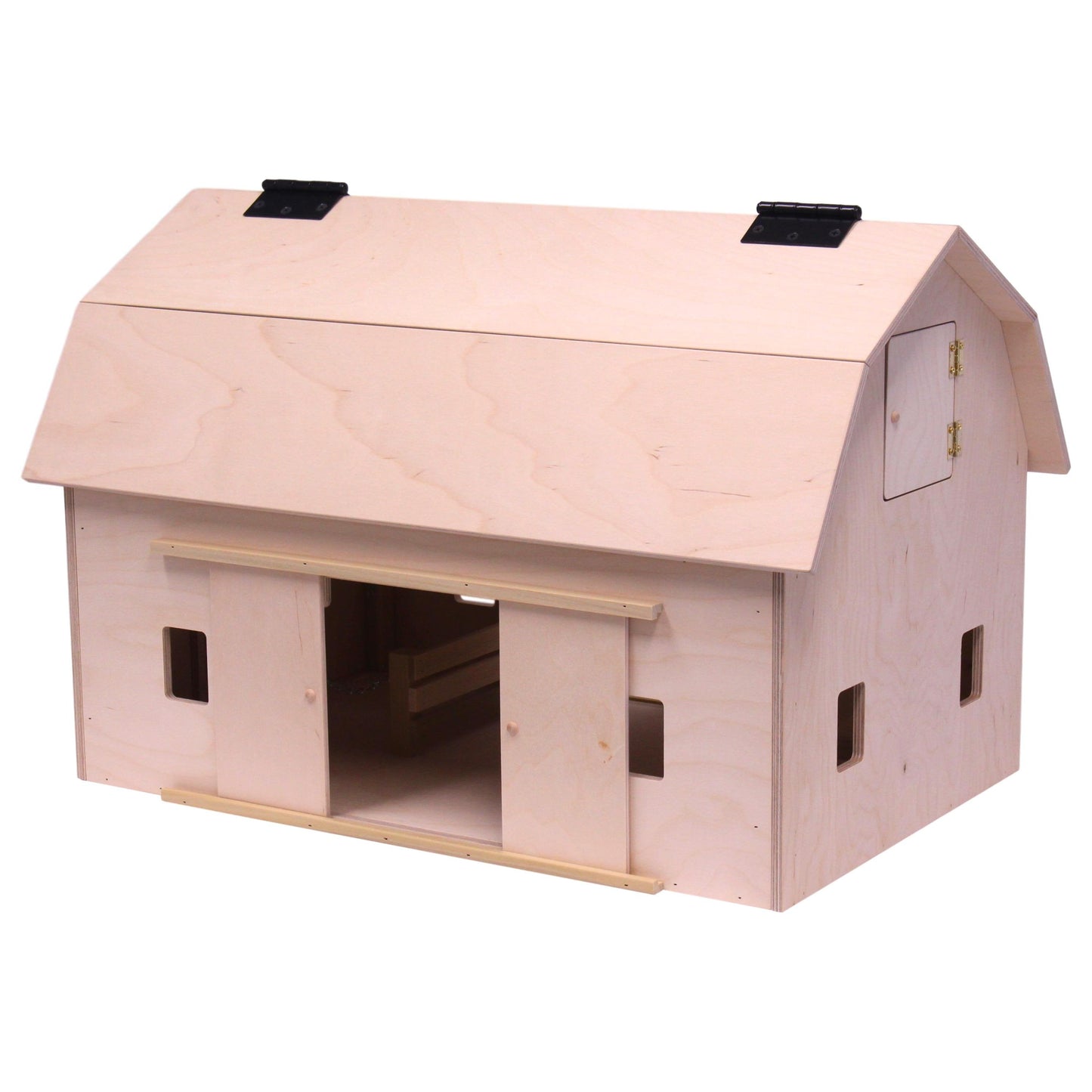 Amish-Made Large Wooden Hip-Roof Barn Toy, Unfinished - American Farm Company