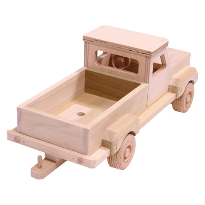 Amish-Made Wooden Toy Pickup Truck, Unfinished Wood - American Farm Company