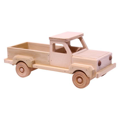 Amish-Made Wooden Toy Pickup Truck, Unfinished Wood - American Farm Company