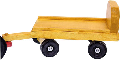 Amish-Made Wooden Toy Tractor and Wagon Set with Hay Bales - American Farm Company