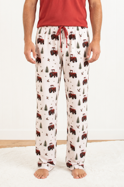 Vintage Red Tractor Christmas Adult Pajama Top *Preorder*