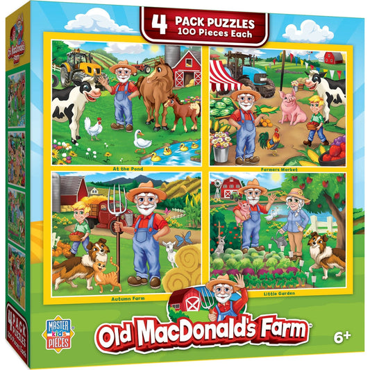 Old MacDonald's Farm 4-Pack Puzzles - 100 Piece