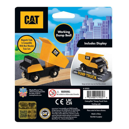 CAT Dump Truck Toy (Magnetic | Fits most 1" wooden train tracks)