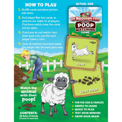 Old MacDonald's Farm 'Animal Poop' Matching Game